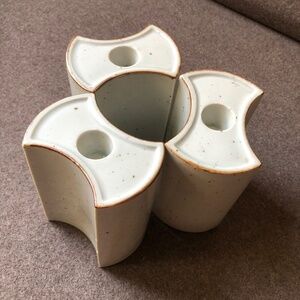 3 piece vintage mid-century Japanese candleholder set